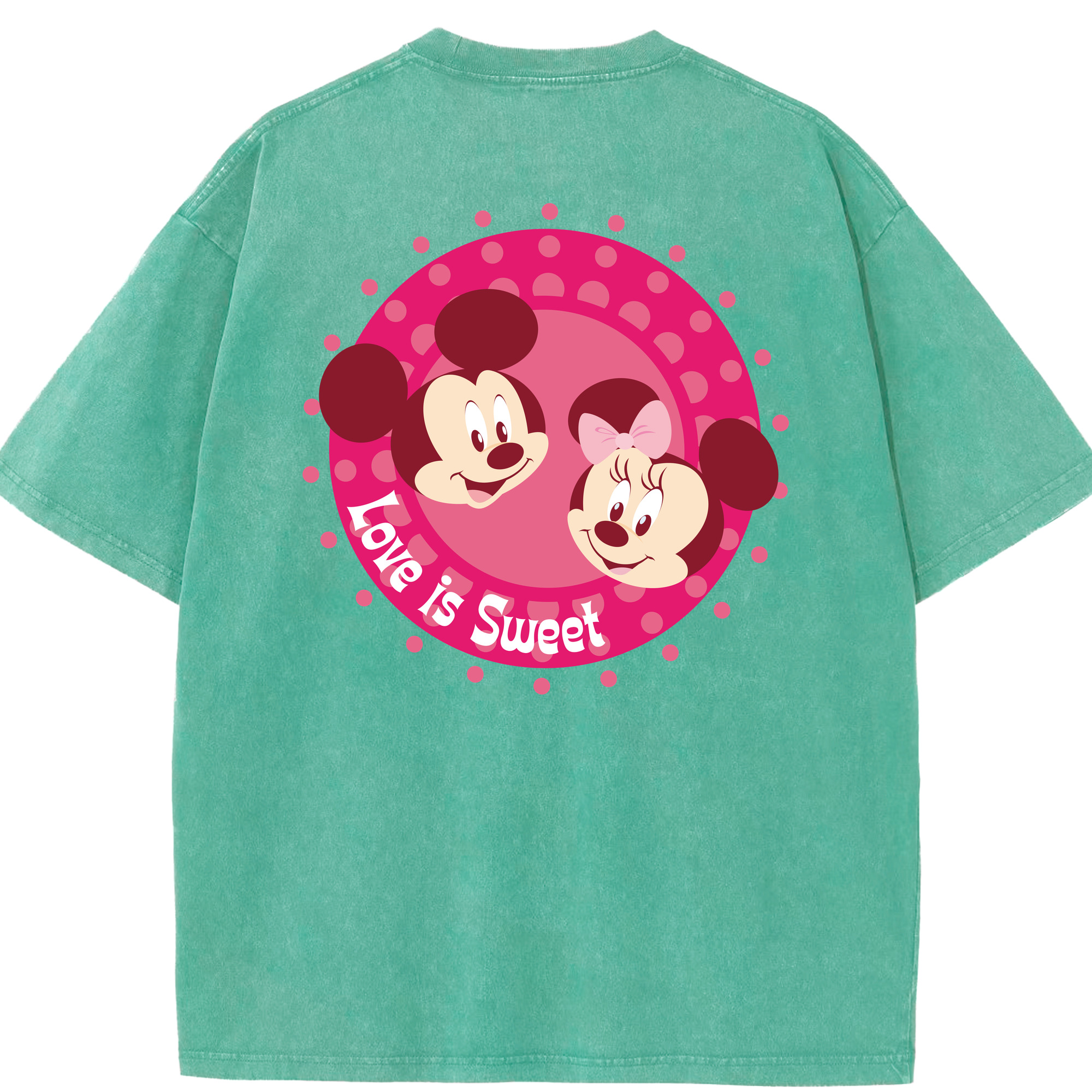 （画像用） ミッキーマウス Mickey Mouse 綿100% ヴィンテージ風 半袖Tシャツ（背面プリント）